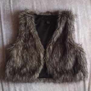 Steve Madden Dark Grey Faux Fur Vest